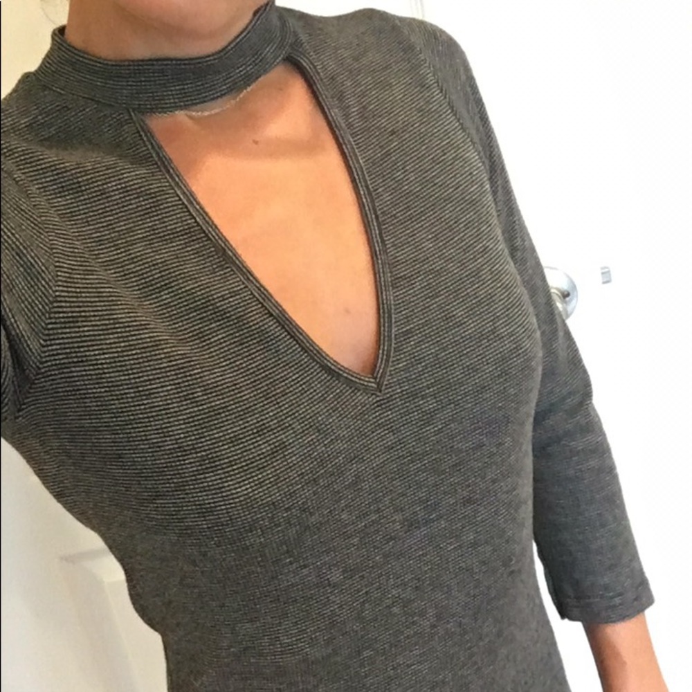 Bodycon Dress - Black and Gray